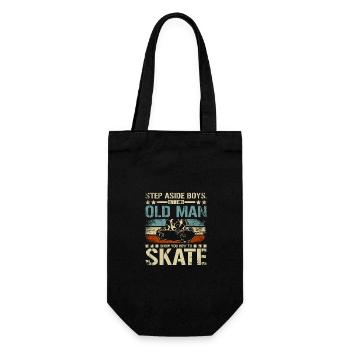 Let this old man show you how to skate - Geschenkbeutel für Flaschen - Schwarz - Vorne