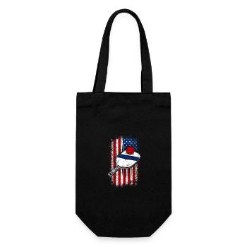 Usa american flag patriotic Pickleball 4th of july - Geschenkbeutel für Flaschen - Schwarz - Vorne