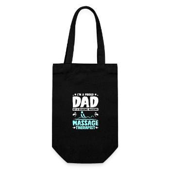 Fathers day dad of an awesome Massage therapist - Gift Bag for Bottles - black - Front