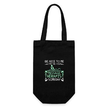 Sois gentil avec moi, je suis peut-être ton massothérapeute - Sac à bouteille - noir - Devant