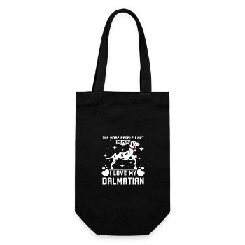The more people I met the more I love my dalmatian - Gift Bag for Bottles - black - Front