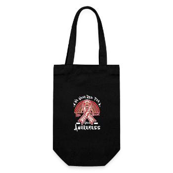 We wear red for red ribbon week awareness - Gift Bag for Bottles - black - Front