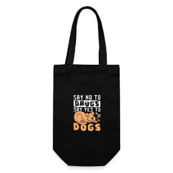 Say No To Drugs Say Yes To Dogs Red Ribbon - Gift Bag for Bottles - black - Front