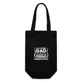 Fathers day proud dad of a Chiropractor - Gift Bag for Bottles - black - Front