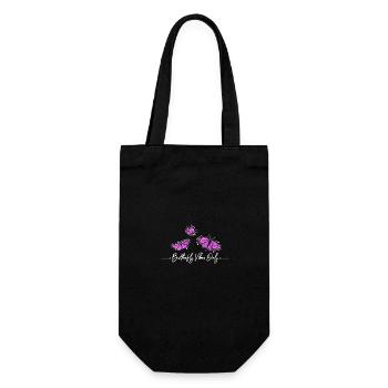 Butterfly vibes only - Geschenkbeutel für Flaschen - Schwarz - Vorne