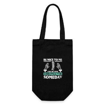 Be nice to me I may be your chiropractor someday - Gift Bag for Bottles - black - Front