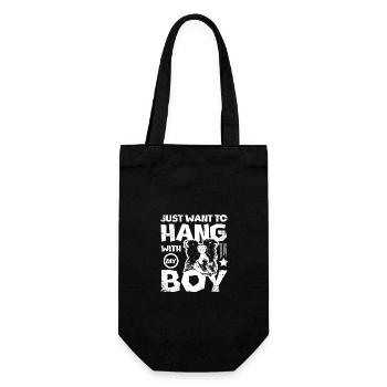 Just want to hang with my border collie boy - Geschenkbeutel für Flaschen - Schwarz - Vorne