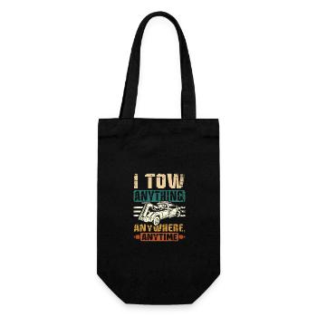 I tow anything anywhere anytime Tow truck driver - Gift Bag for Bottles - black - Front