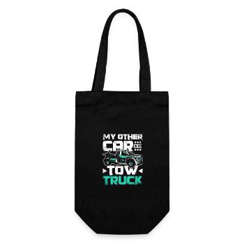 My other car is a tow truck - Gift Bag for Bottles - black - Front