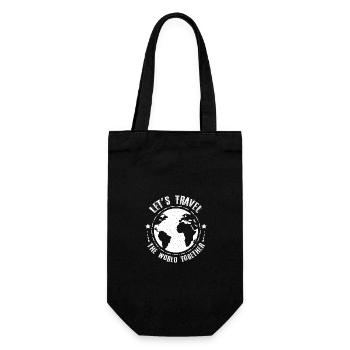 Let's travel the world together, couple traveling - Gift Bag for Bottles - black - Front