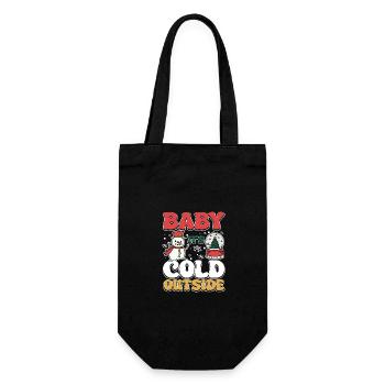 Groovy christmas baby it's cold outside - Geschenkbeutel für Flaschen - Schwarz - Vorne