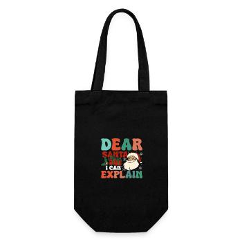 Groovy christmas dear santa I can explain - Geschenkbeutel für Flaschen - Schwarz - Vorne