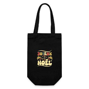 Vintage French Christmas joyeux noël - Geschenkbeutel für Flaschen - Schwarz - Vorne