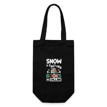 Snow is falling books are calling - Geschenkbeutel für Flaschen - Schwarz - Vorne