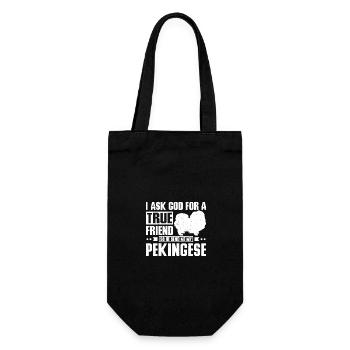 God send me a true friend my pekingese - Gift Bag for Bottles - black - Front