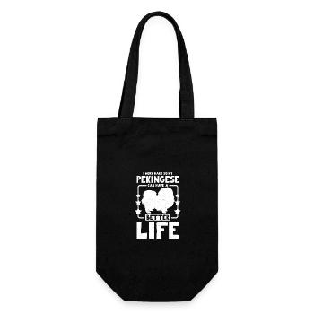 I work hard so my pekingese can have a better life - Gift Bag for Bottles - black - Front