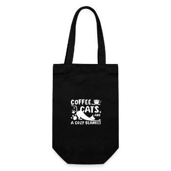 Café, chats et couverture douillette - Sac à bouteille - noir - Devant