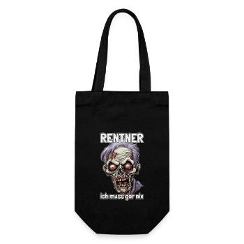 Zombie Rentner - Geschenkbeutel für Flaschen - Schwarz - Vorne