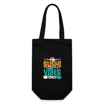 Sushi making vibes only - Gift Bag for Bottles - black - Front