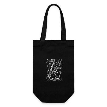 Restez calme et jouez de la clarinette basse - Sac à bouteille - noir - Devant