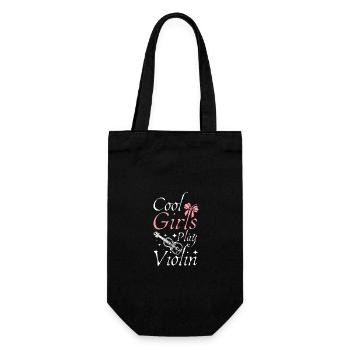 violinist Cool girls play violin - Gift Bag for Bottles - black - Front