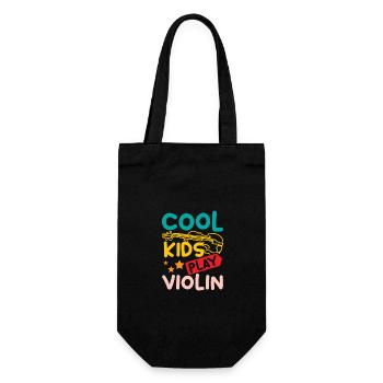 Enfants Tout-petits Cool enfants jouent au violon - Sac à bouteille - noir - Devant