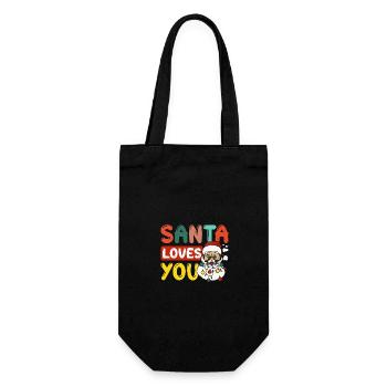 Groovy christmas santa loves you - Geschenkbeutel für Flaschen - Schwarz - Vorne