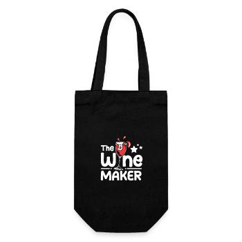 Wine making the wine maker - Geschenkbeutel für Flaschen - Schwarz - Vorne