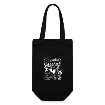 Becoming Mom & Dad, winters sweetest blessings - Gift Bag for Bottles - black - Front