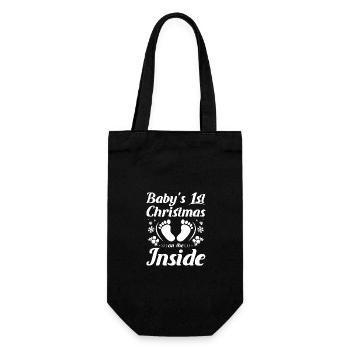 Becoming a Mom or Mommy, Baby's 1st christmas - Gift Bag for Bottles - black - Front