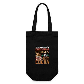 Propulsé par des biscuits de Noël et du chocolat chaud - Sac à bouteille - noir - Devant