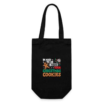 Sois gentil avec moi, je fais tes biscuits de Noël - Sac à bouteille - noir - Devant