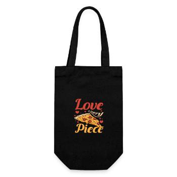 Love in every piece - Geschenkbeutel für Flaschen - Schwarz - Vorne