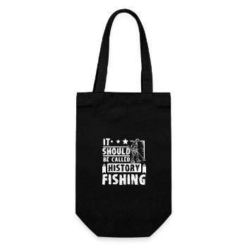 Dirty fishing, it should be called history fishing - Geschenkbeutel für Flaschen - Schwarz - Vorne