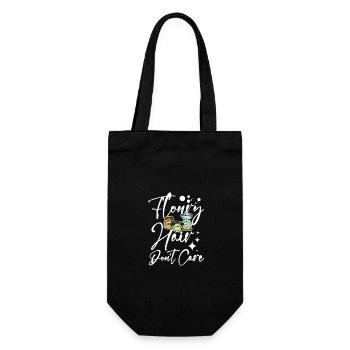 Baking bread floury hair don't care - Geschenkbeutel für Flaschen - Schwarz - Vorne