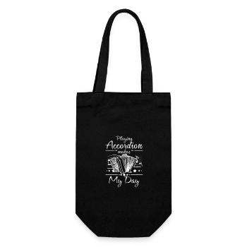 Playing accordion makes my day - Gift Bag for Bottles - black - Front