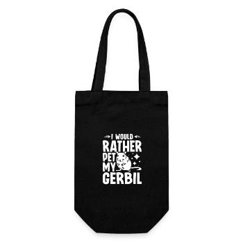 I would rather pet my gerbil - Gift Bag for Bottles - black - Front