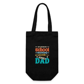 My favorite School secretary calls me dad - Gift Bag for Bottles - black - Front
