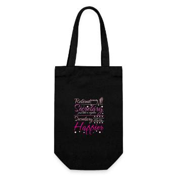 Retired happy School secretary - Gift Bag for Bottles - black - Front