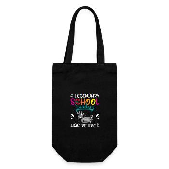 A legendary school secretary has retired - Gift Bag for Bottles - black - Front