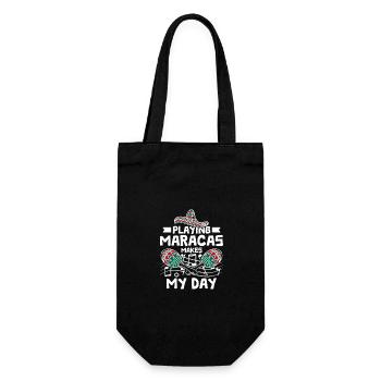 Playing maracas makes my day - Gift Bag for Bottles - black - Front