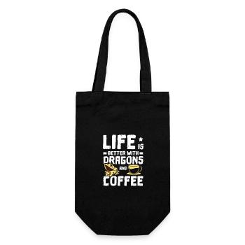 Life is better with bearded dragons and coffee - Gift Bag for Bottles - black - Front