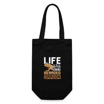 Life is better with a bearded dragon - Gift Bag for Bottles - black - Front