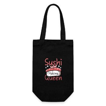 Sushi making queen - Gift Bag for Bottles - black - Front