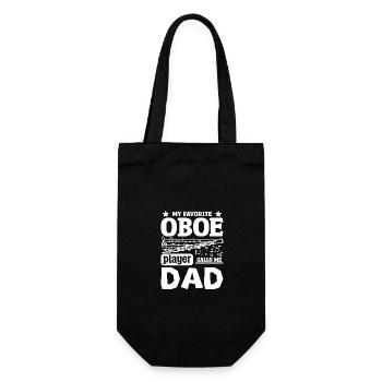 Fathers day My favorite oboe player calls me dad - Gift Bag for Bottles - black - Front