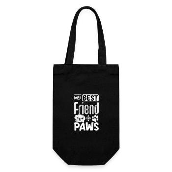 My Shih Tzu best friend has paws - Gift Bag for Bottles - black - Front