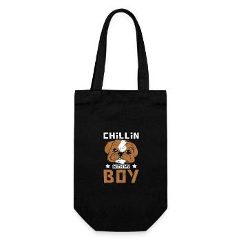Chillin with my Shih Tzu boy - Gift Bag for Bottles - black - Front