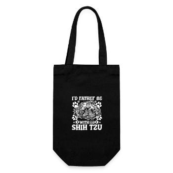 I'd rather be with my shih tzu - Gift Bag for Bottles - black - Front