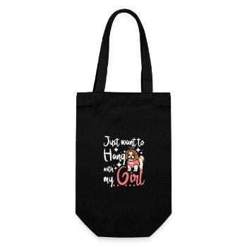 Just want to hang with my shih tzu girl - Gift Bag for Bottles - black - Front