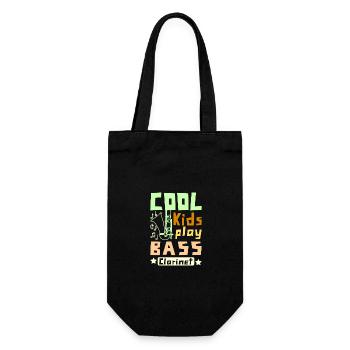 For children Cool Kids play bass clarinet - Gift Bag for Bottles - black - Front